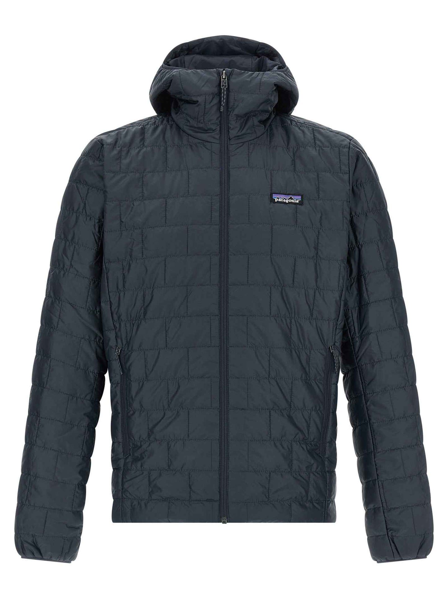Blue Polyester Full-Length Jacket