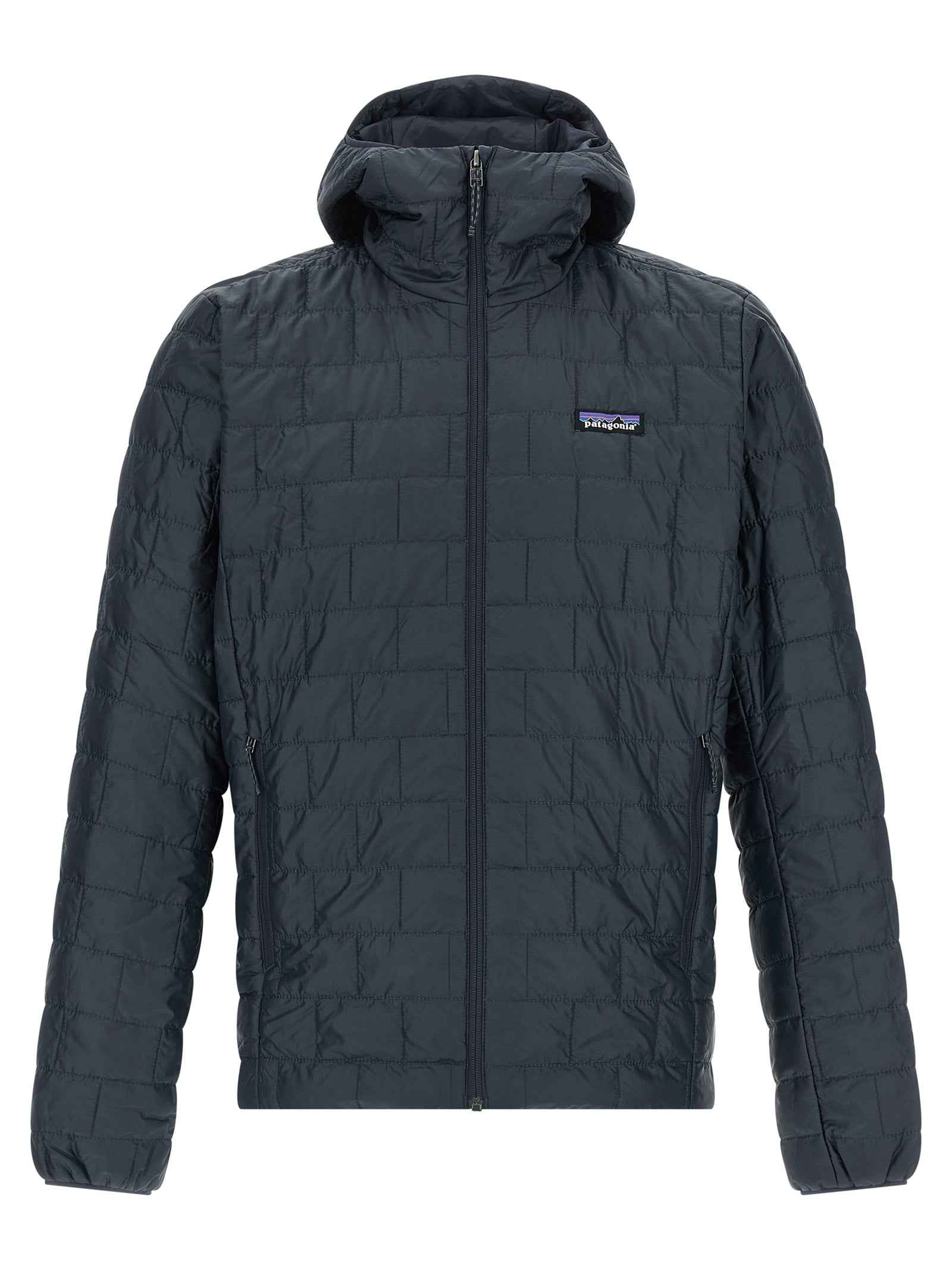 Blue Polyester Full-Length Jacket