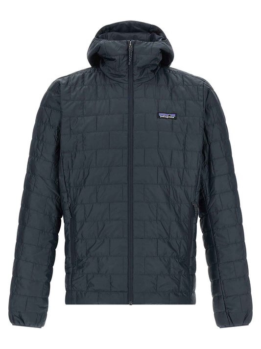 Blue Polyester Full-Length Jacket