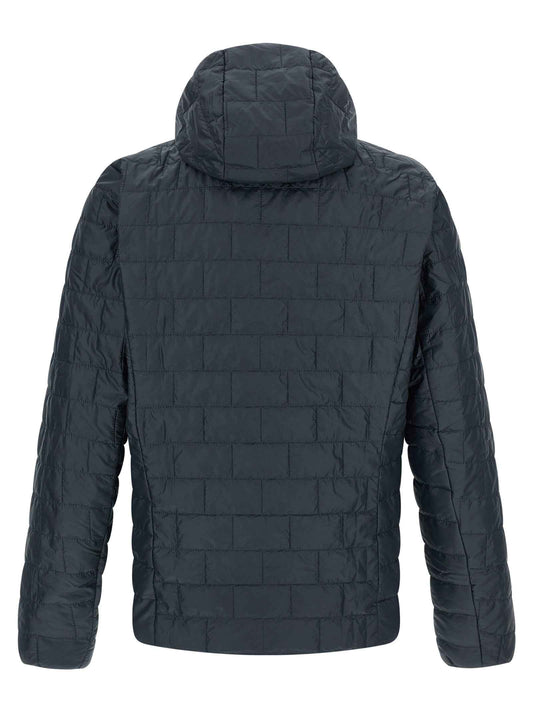 Blue Polyester Full-Length Jacket