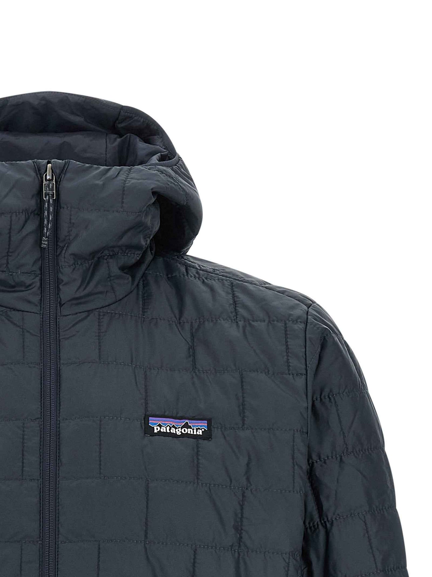 Blue Polyester Full-Length Jacket
