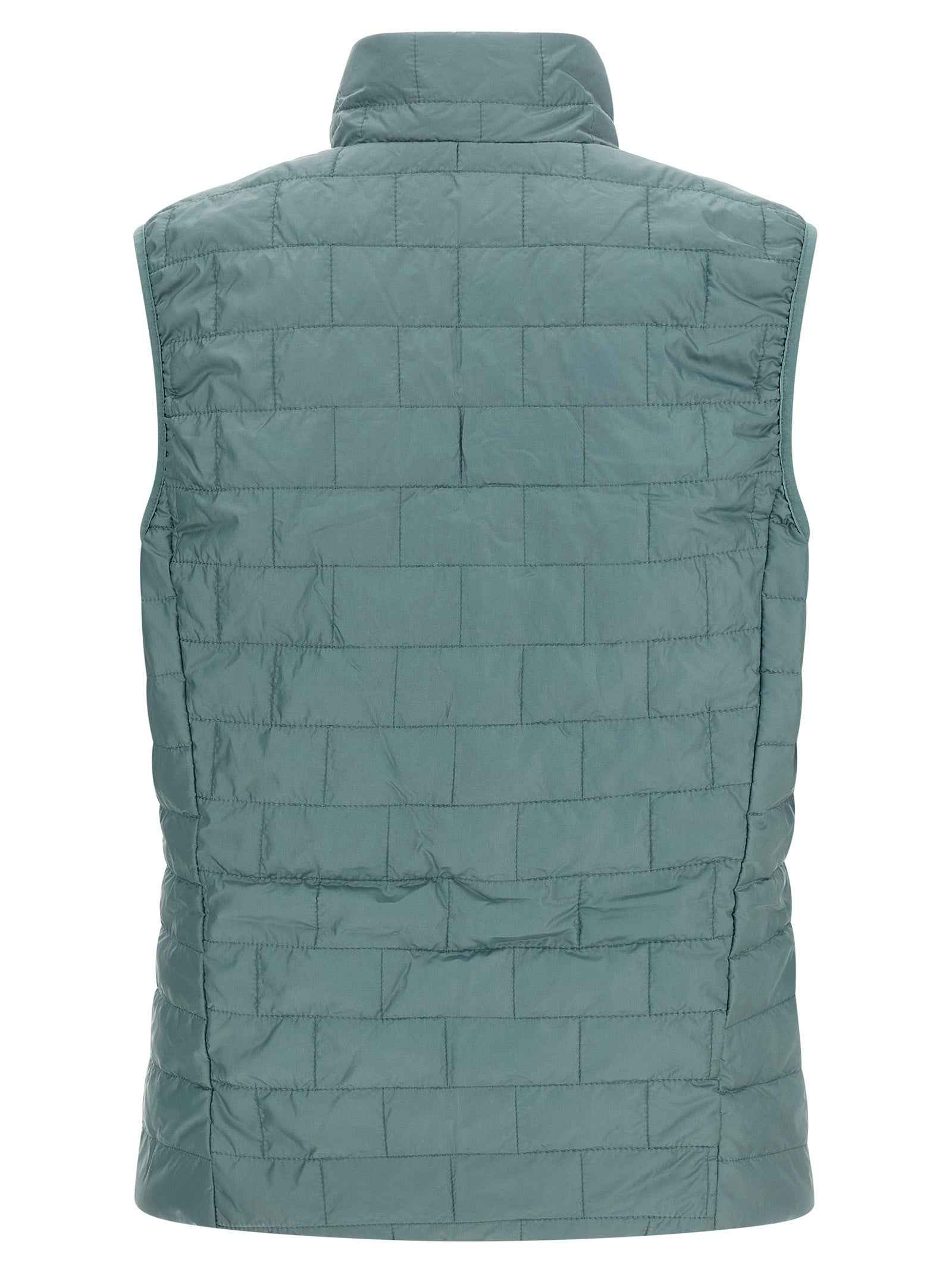 Blue Polyester Sleeveless Jacket