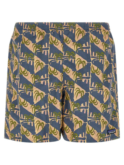 Blue Polyester Swim Shorts