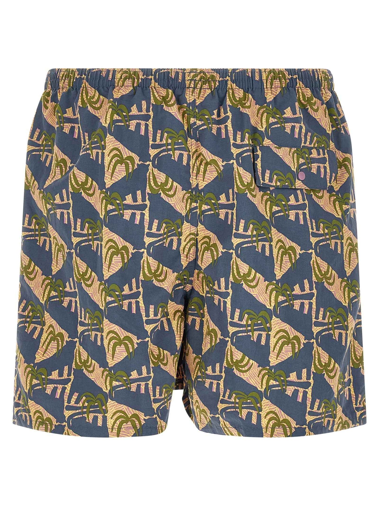 Blue Polyester Swim Shorts