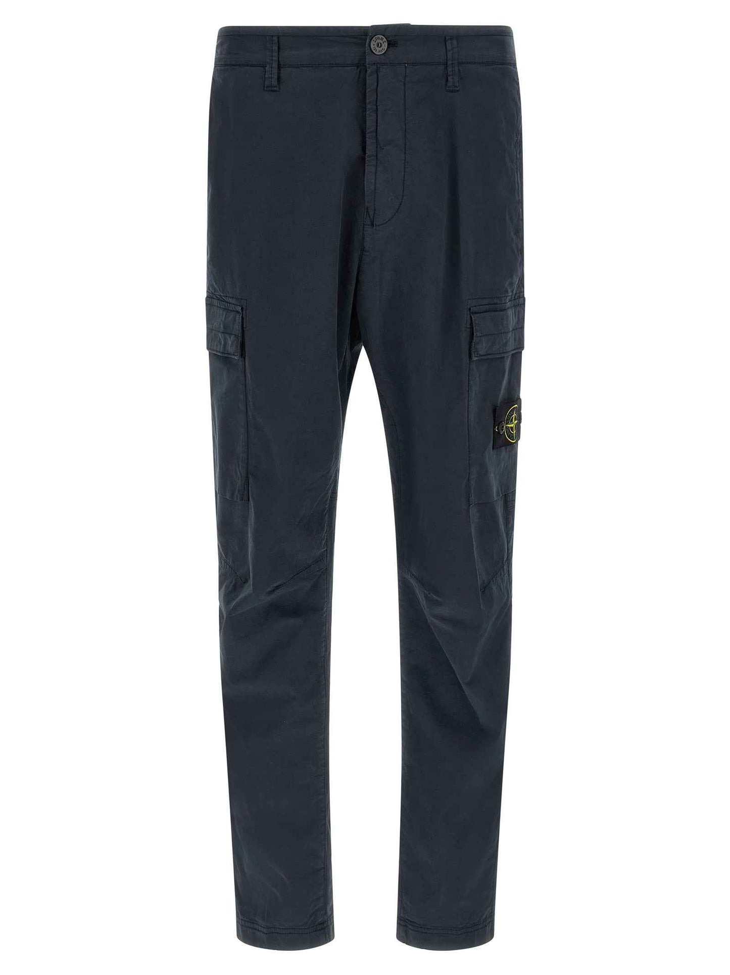 Blue Cotton Cargo Pants