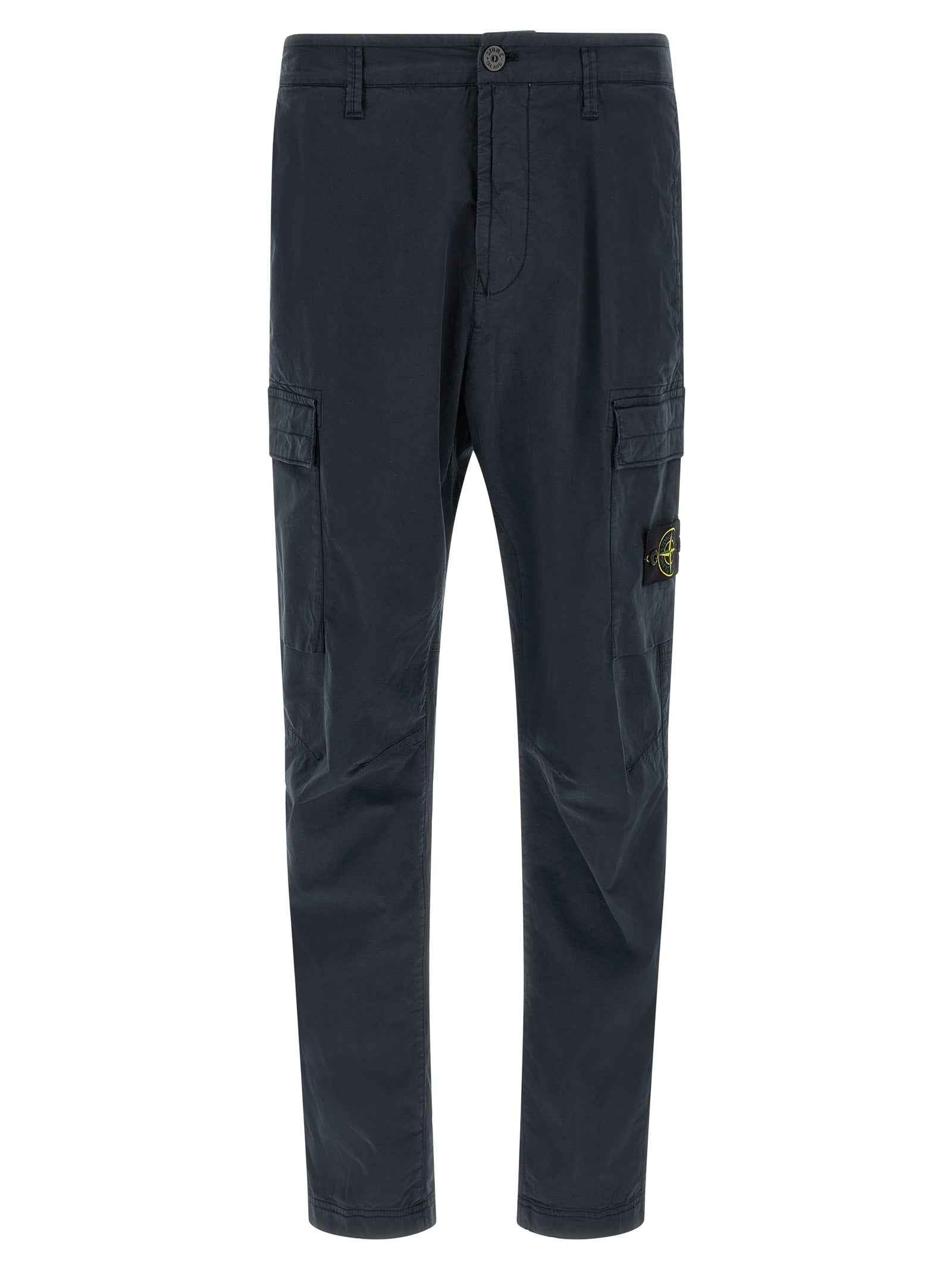 Blue Cotton Cargo Pants