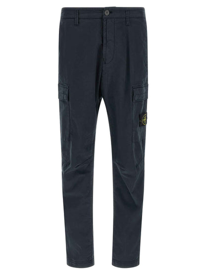 Blue Cotton Cargo Pants