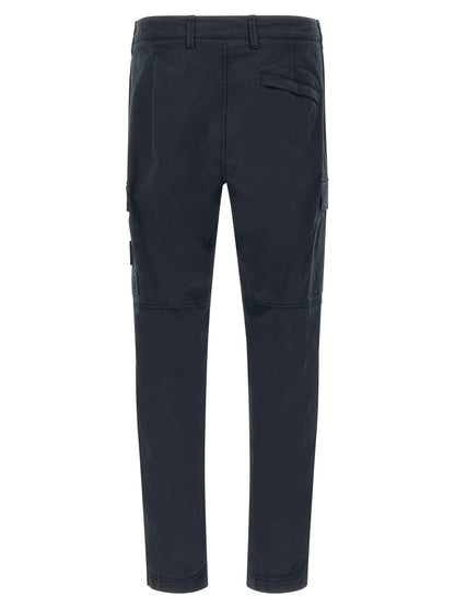 Blue Cotton Cargo Pants