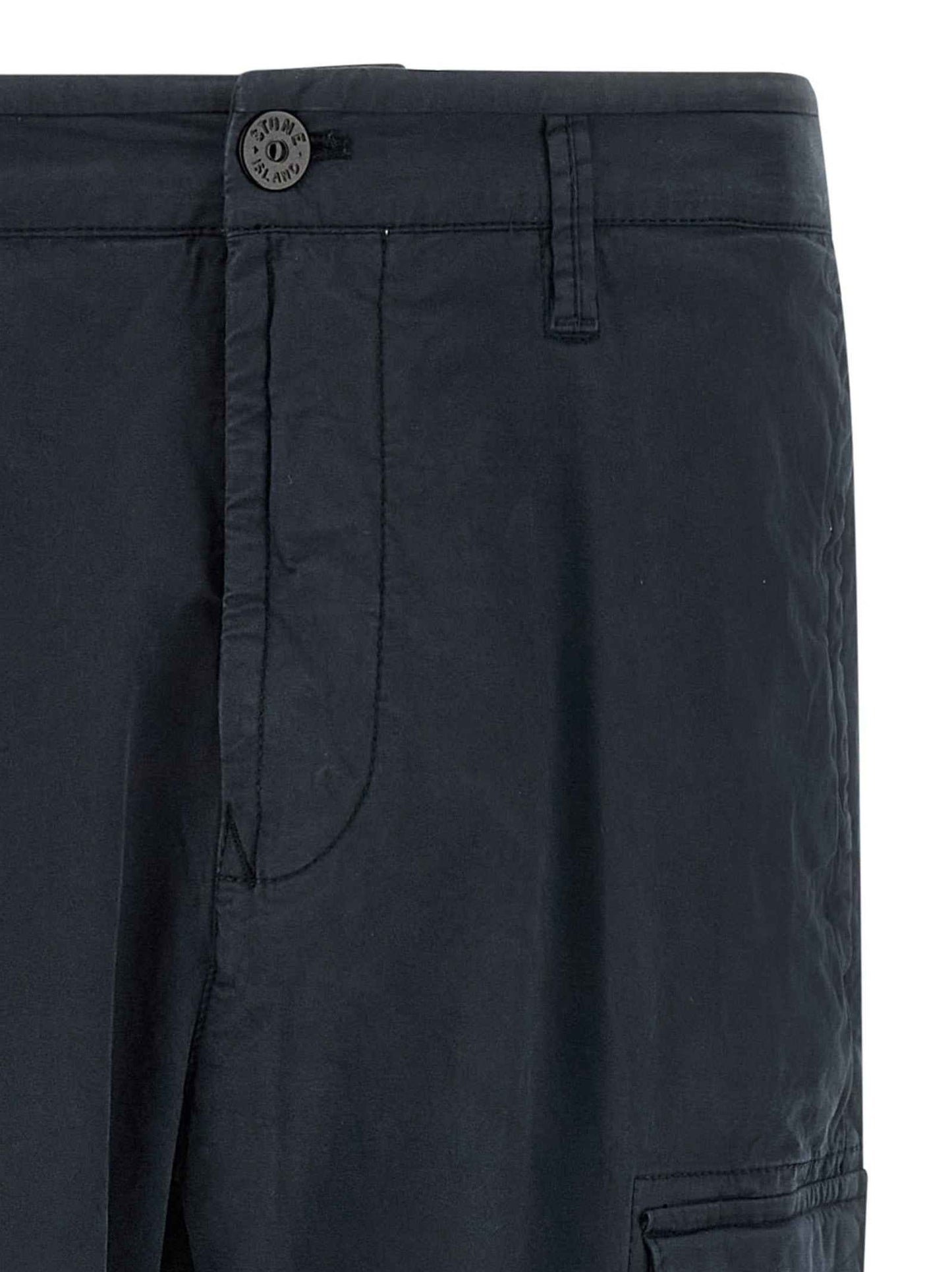 Blue Cotton Cargo Pants