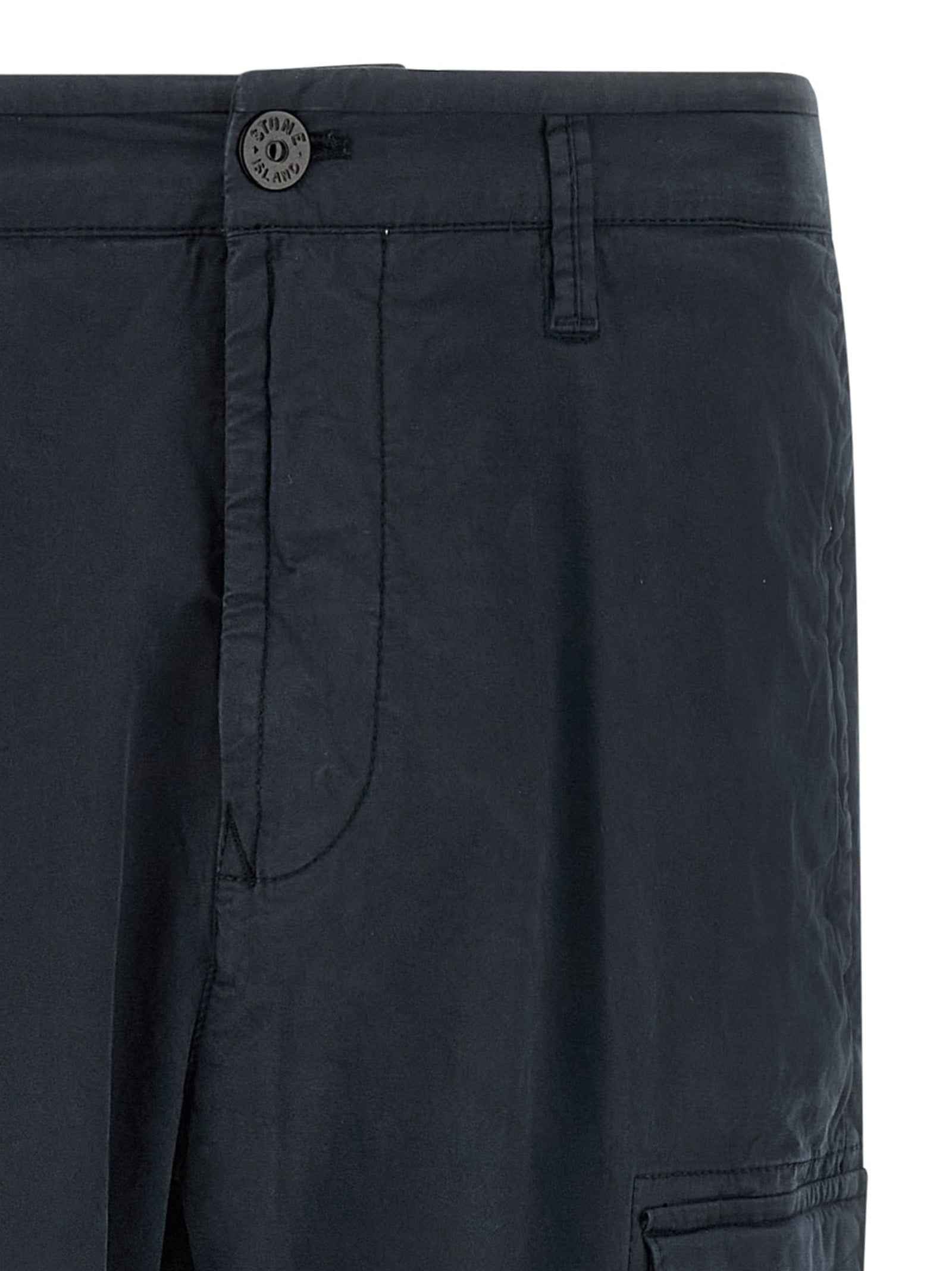 Blue Cotton Cargo Pants