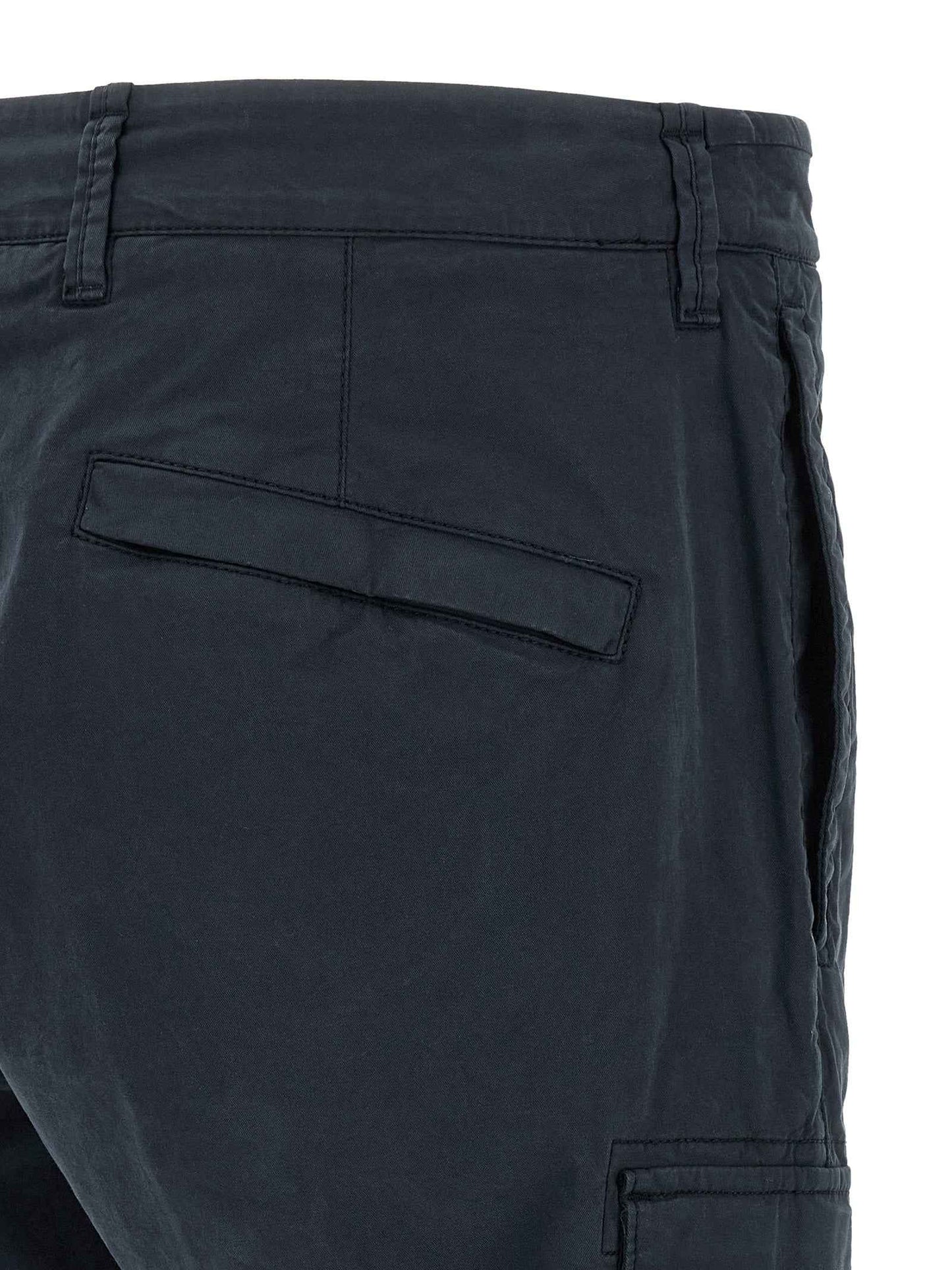 Blue Cotton Cargo Pants