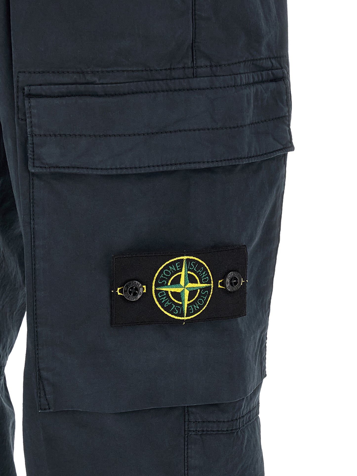Blue Cotton Cargo Pants