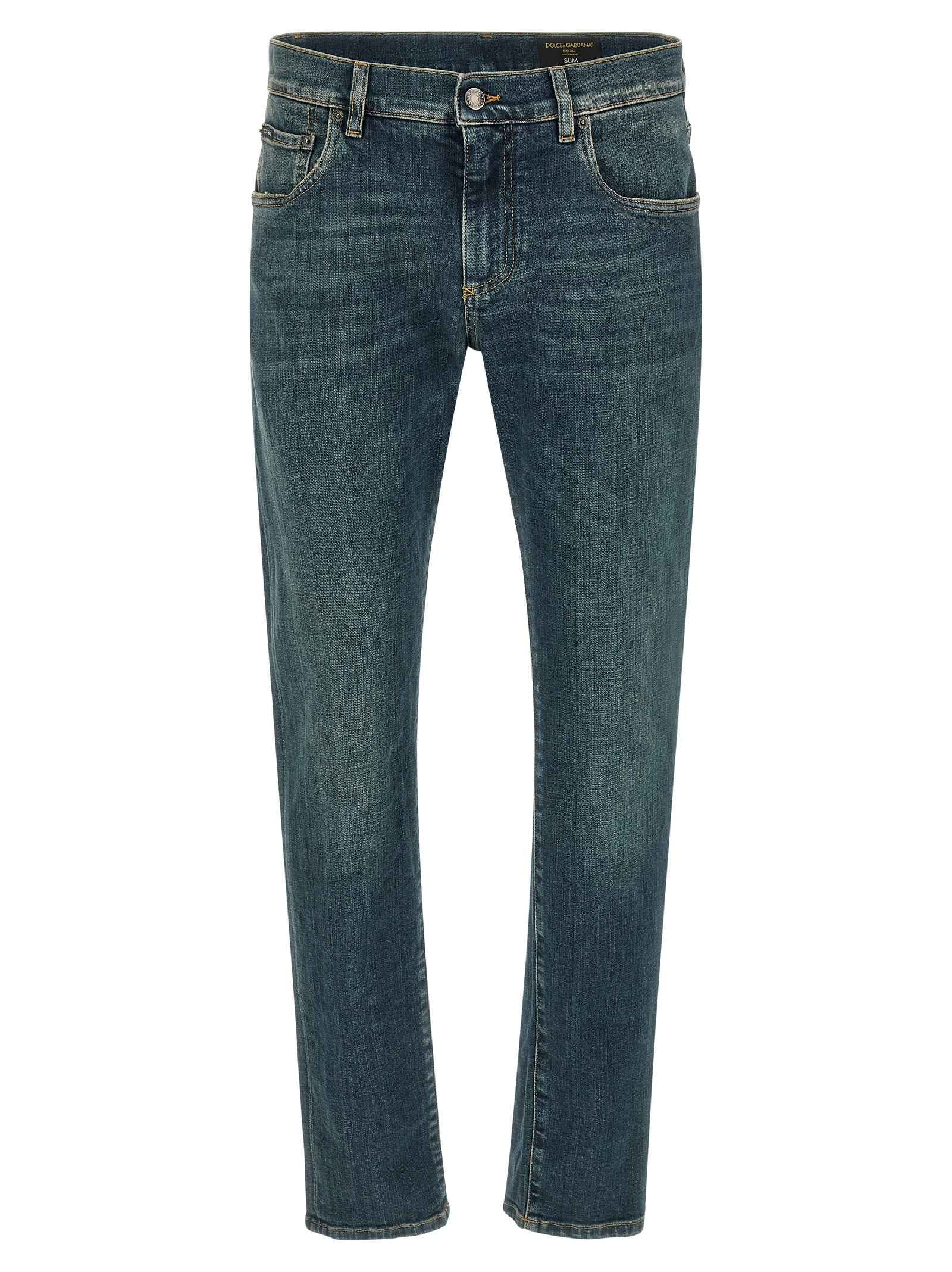 Blue Cotton Slim Fit Jeans