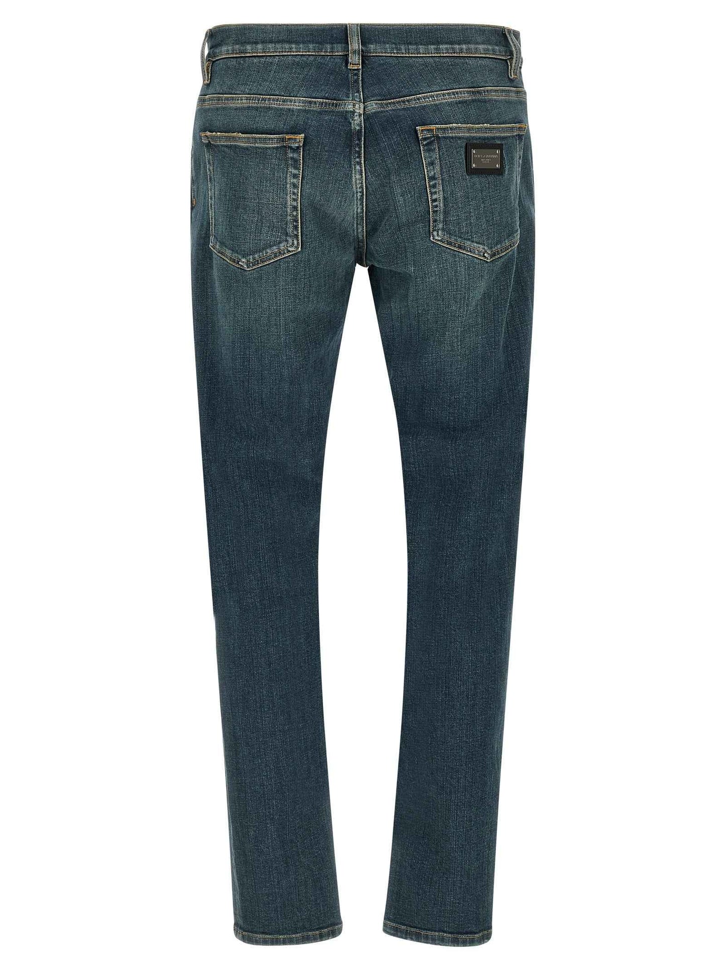 Blue Cotton Slim Fit Jeans