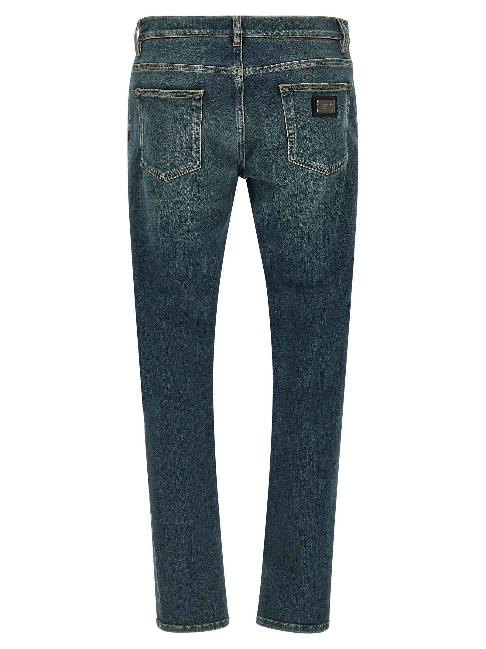 Blue Cotton Slim Fit Jeans