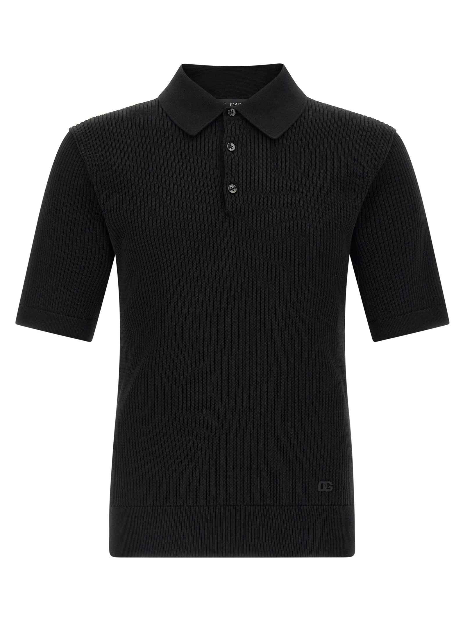 Black Cotton Polo Shirt