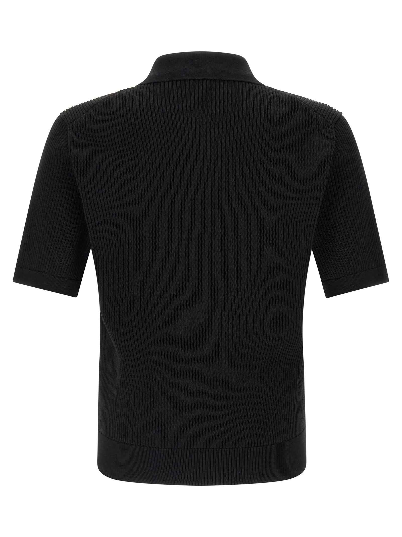 Black Cotton Polo Shirt