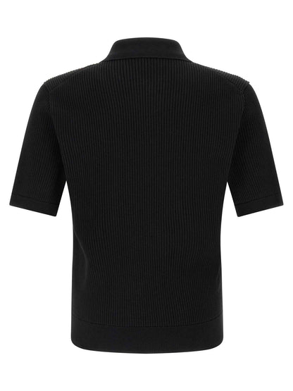Black Cotton Polo Shirt