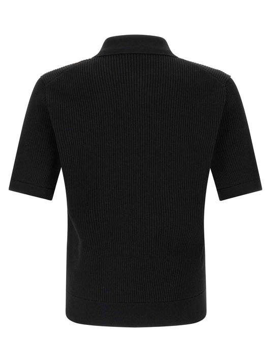Black Cotton Polo Shirt