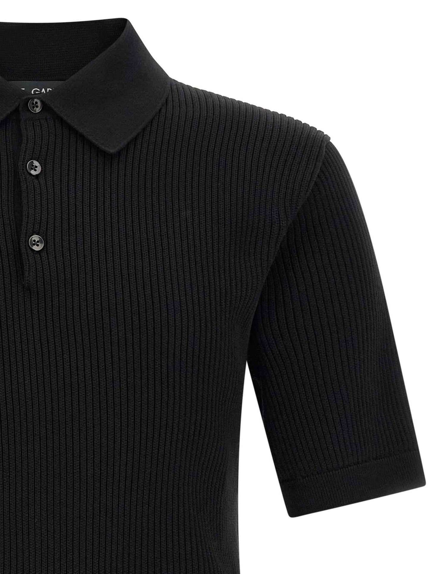 Black Cotton Polo Shirt