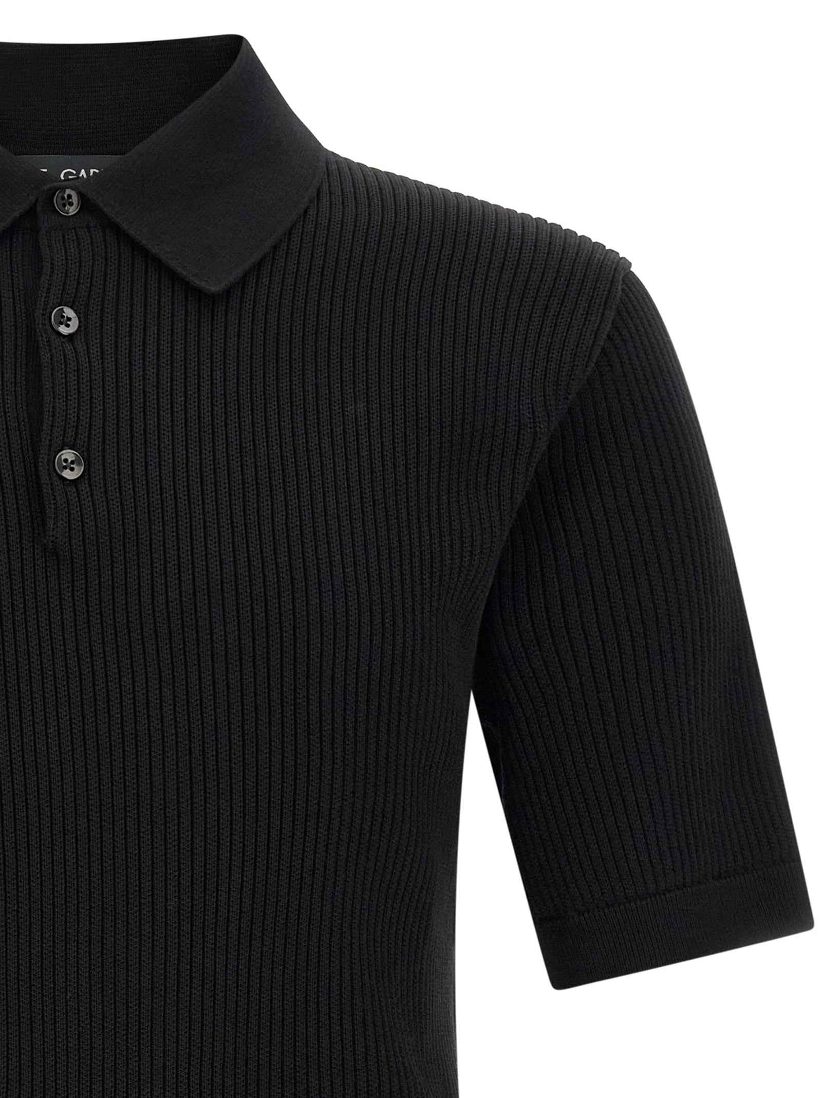 Black Cotton Polo Shirt