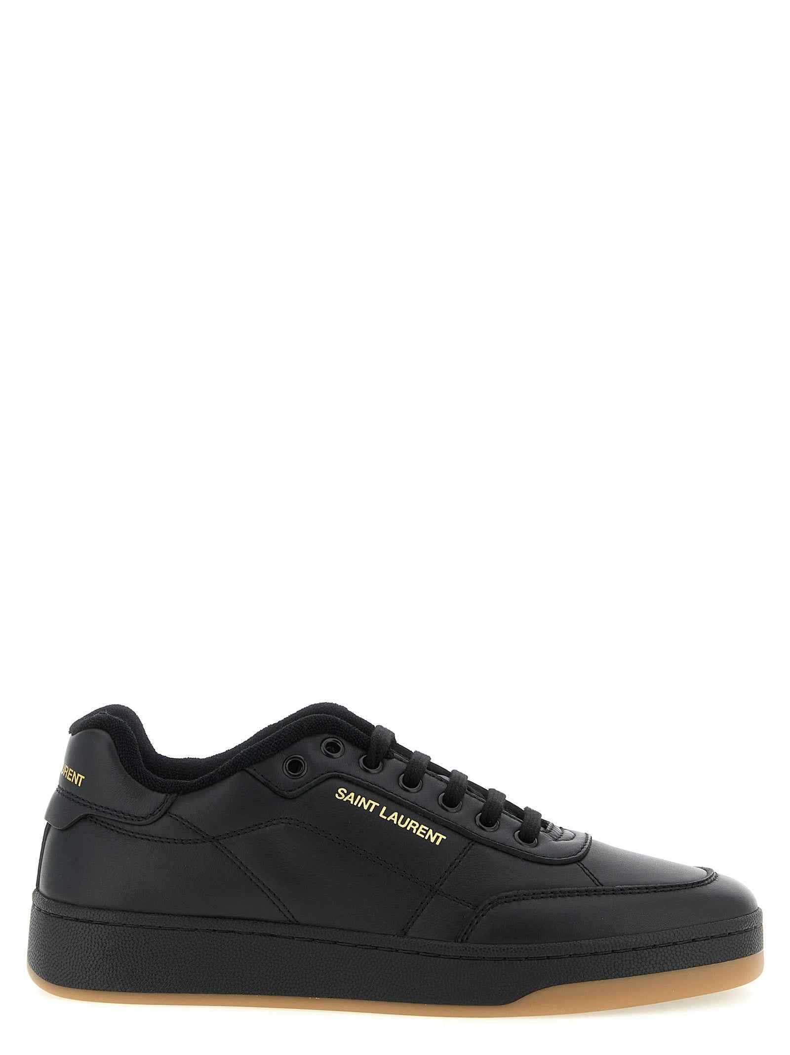 Black Calfskin Low Top Sneakers