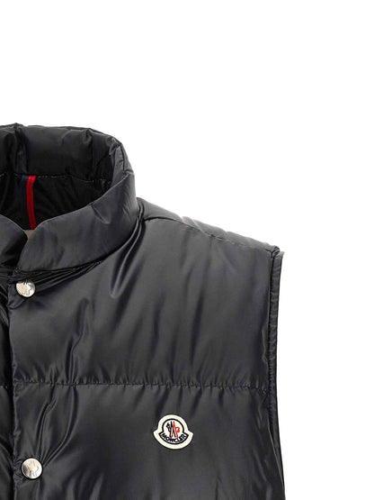 Blue Polyester Sleeveless Jacket