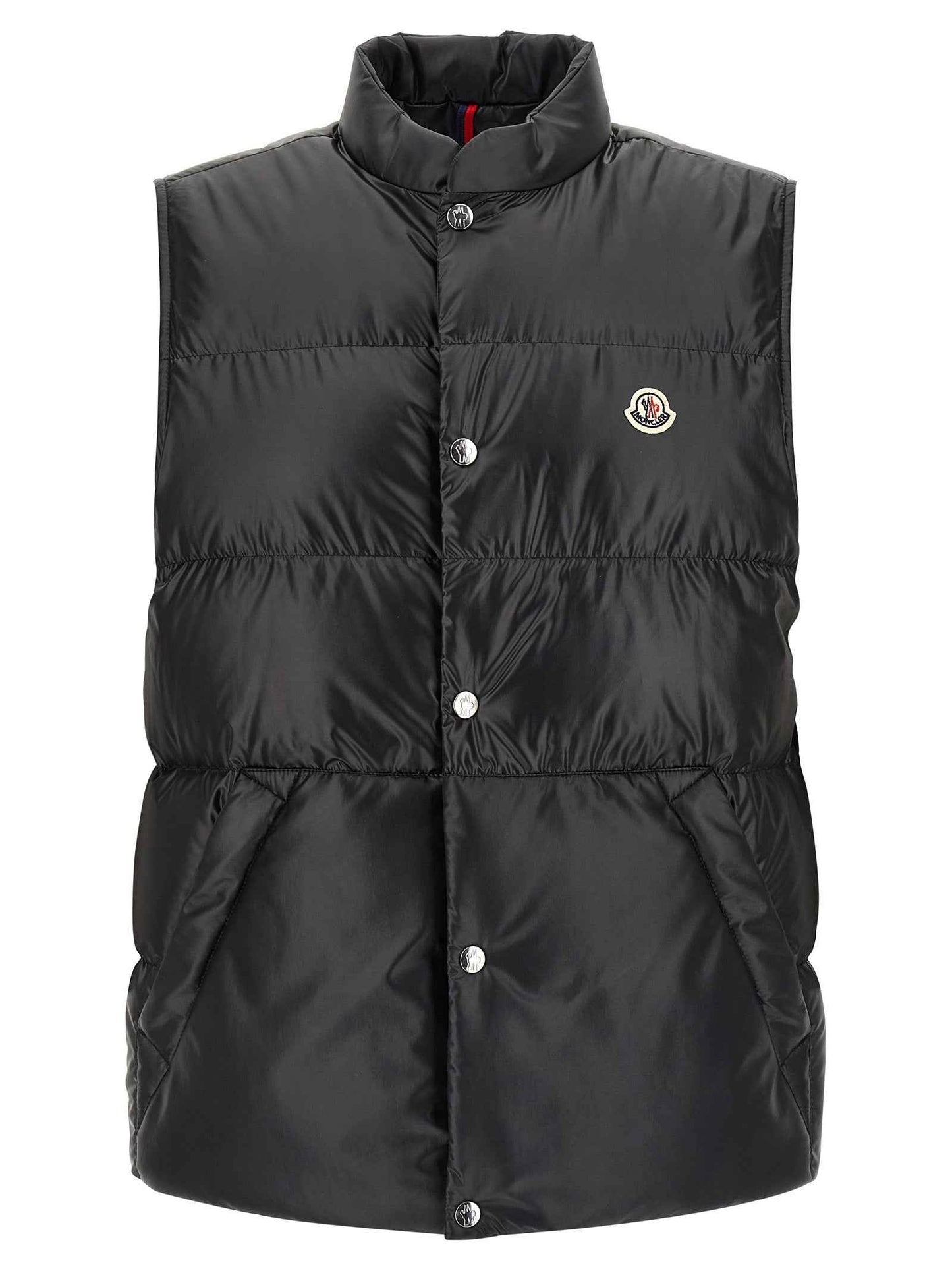 Black Polyester Sleeveless Jacket