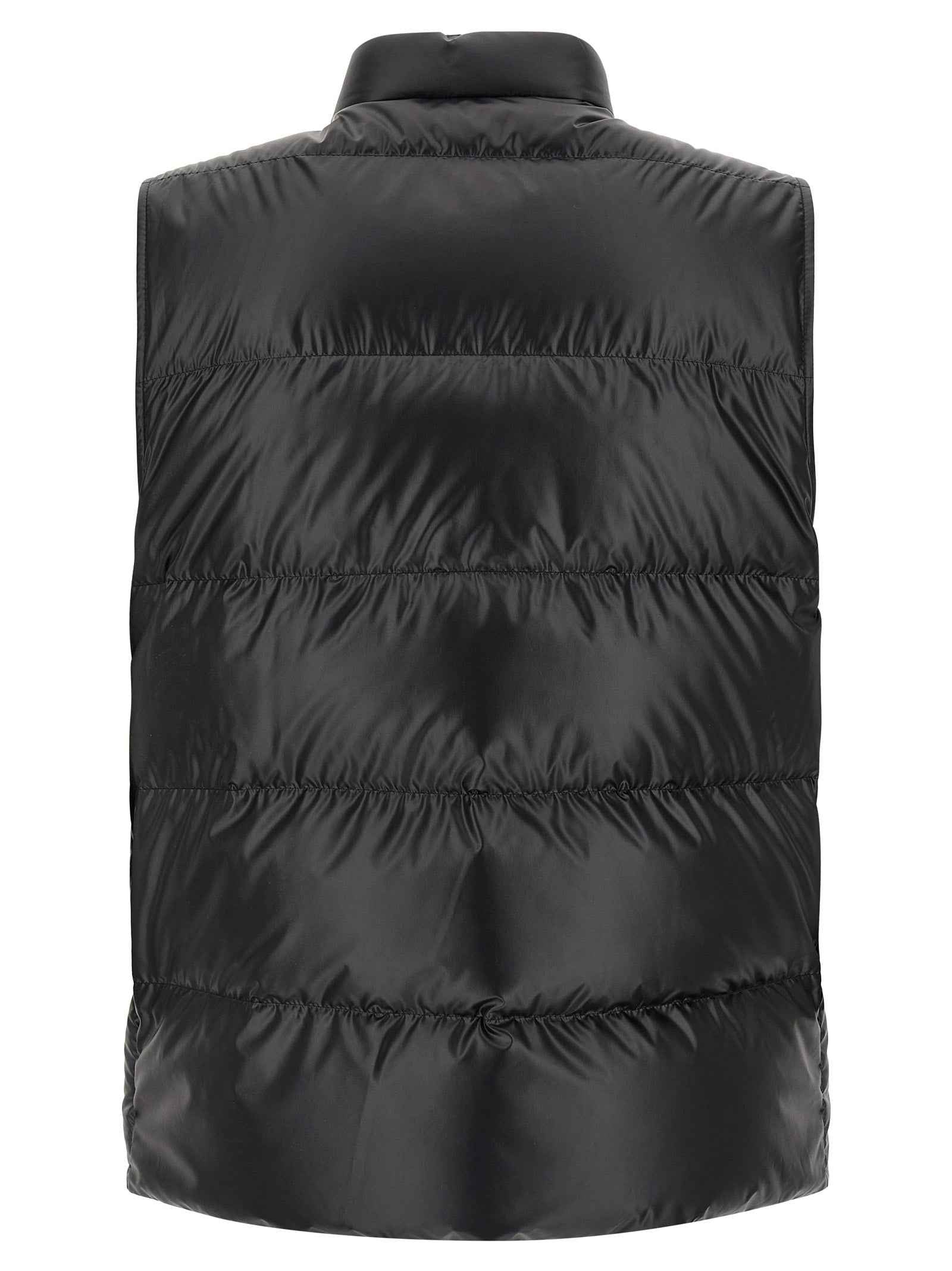 Black Polyester Sleeveless Jacket