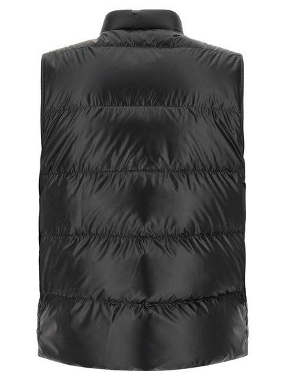 Black Polyester Sleeveless Jacket