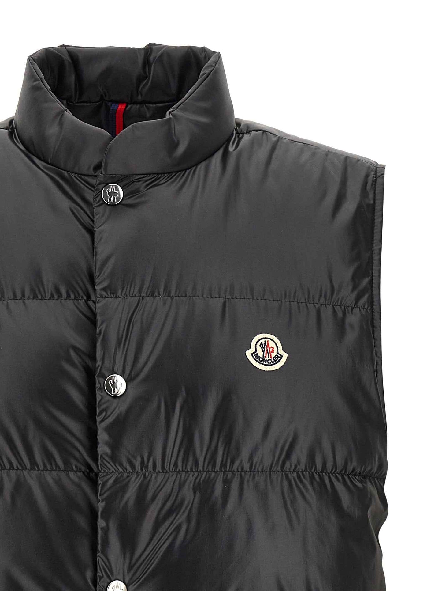 Black Polyester Sleeveless Jacket