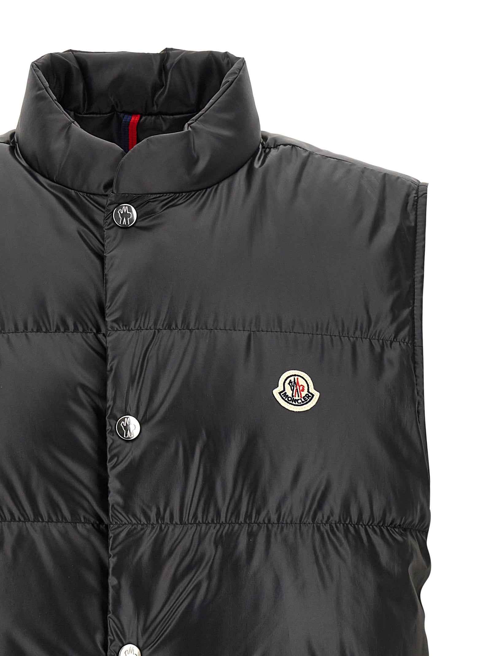 Black Polyester Sleeveless Jacket
