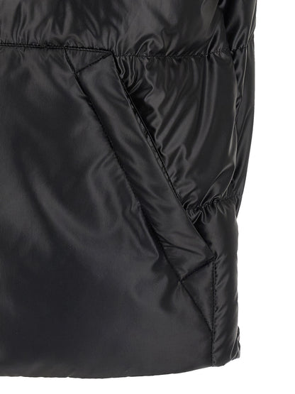 Black Polyester Sleeveless Jacket