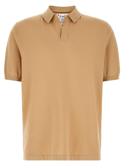 Beige Cotton Polo Shirt