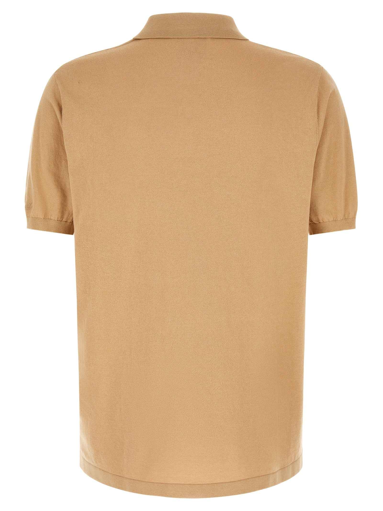 Beige Cotton Polo Shirt