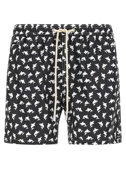 Bicolor Polyester Swim Shorts