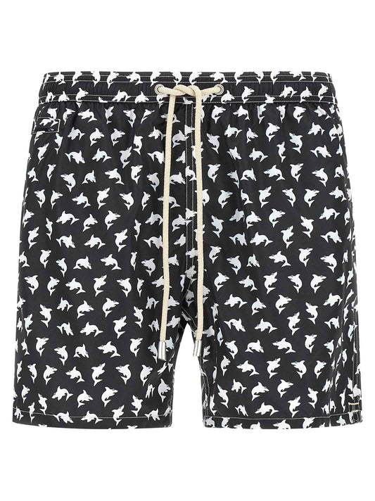 Bicolor Polyester Swim Shorts