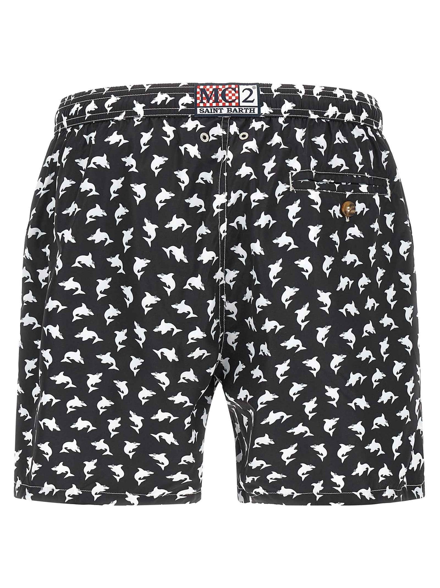 Bicolor Polyester Swim Shorts