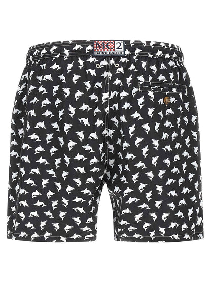 Bicolor Polyester Swim Shorts