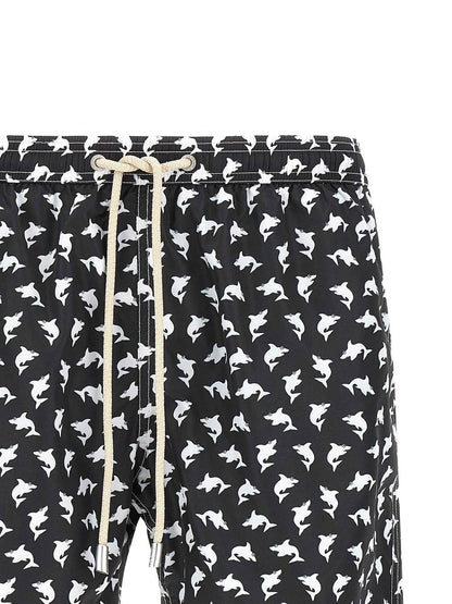 Bicolor Polyester Swim Shorts