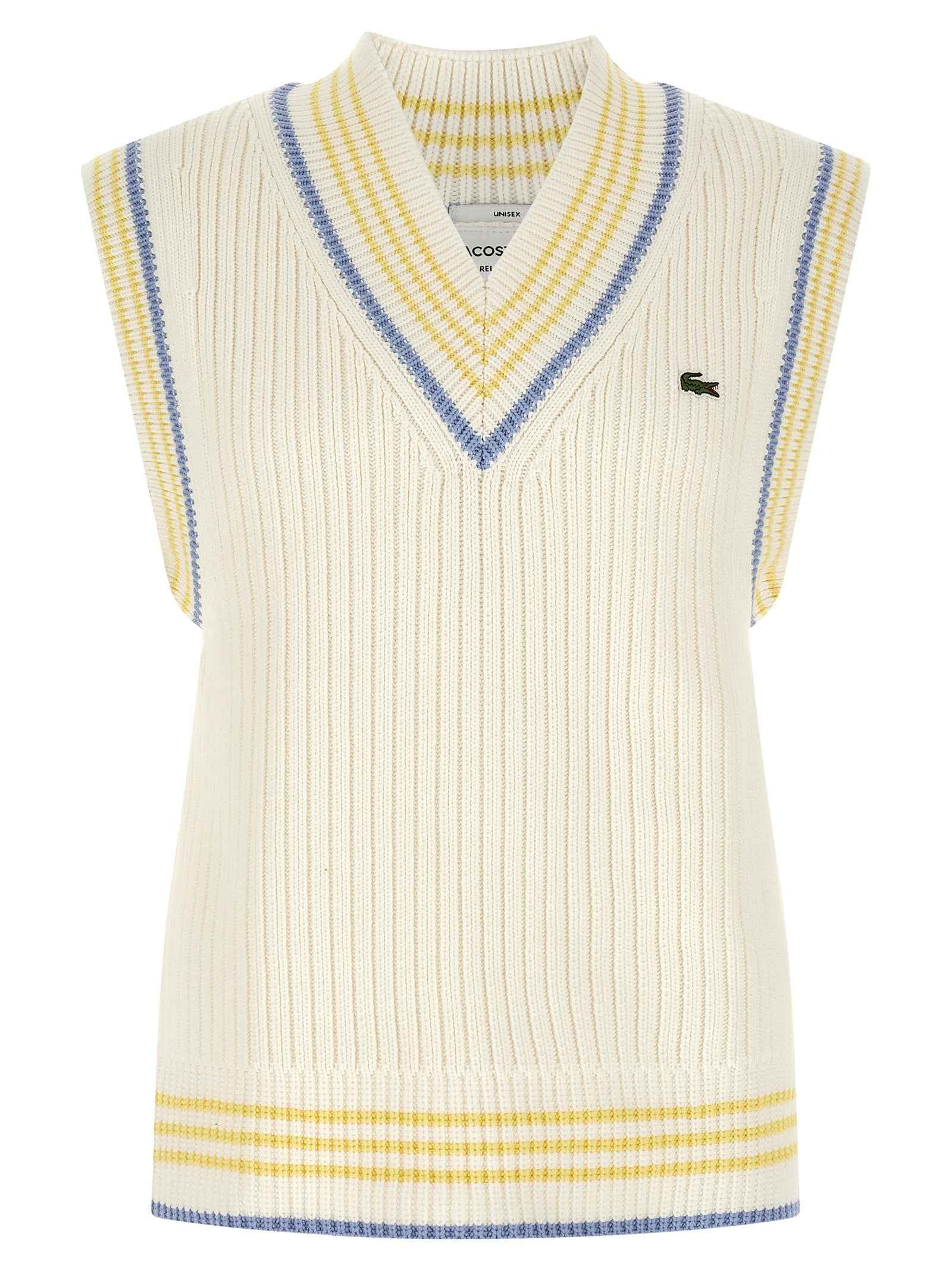 White Cotton Sleeveles Sweater