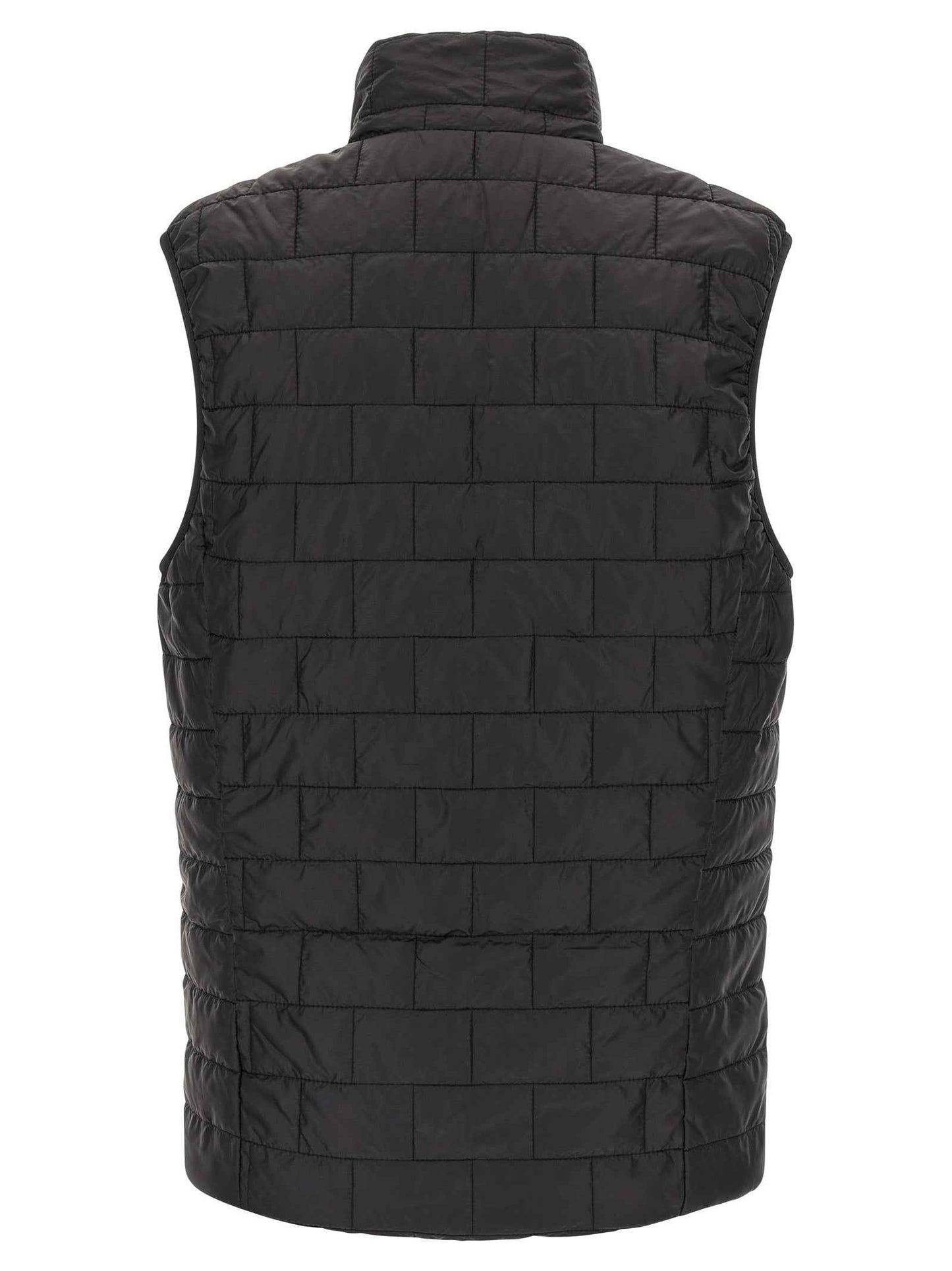 Black Polyester Sleeveless Jacket