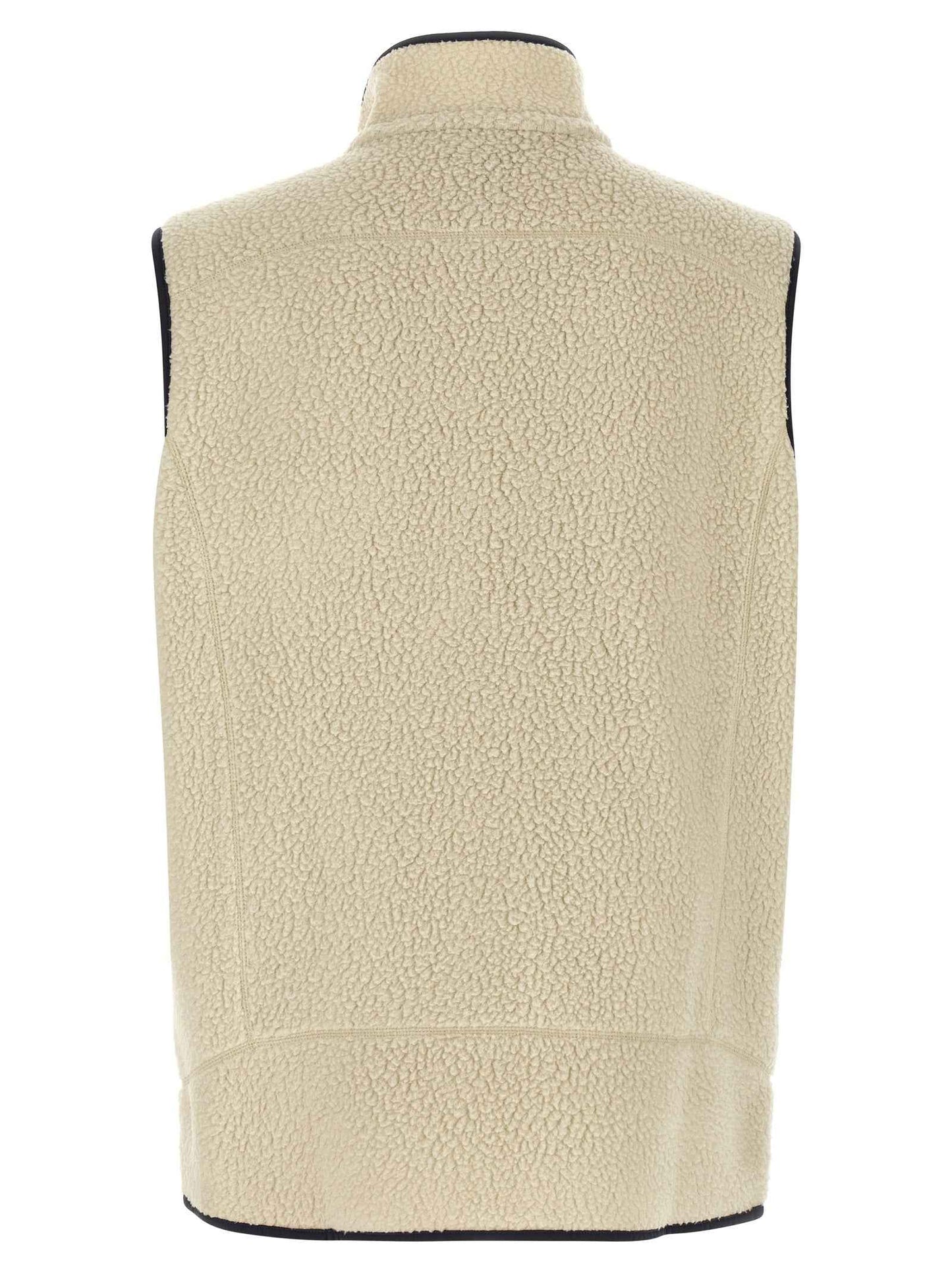 Beige Polyester Sleeveless Jacket
