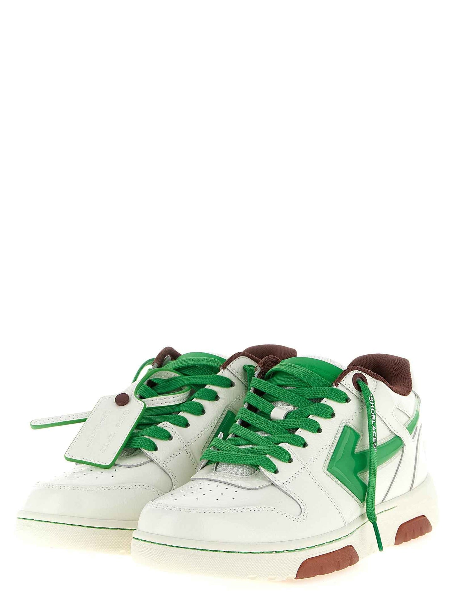 Bicolor Leather Athletic Sneakers