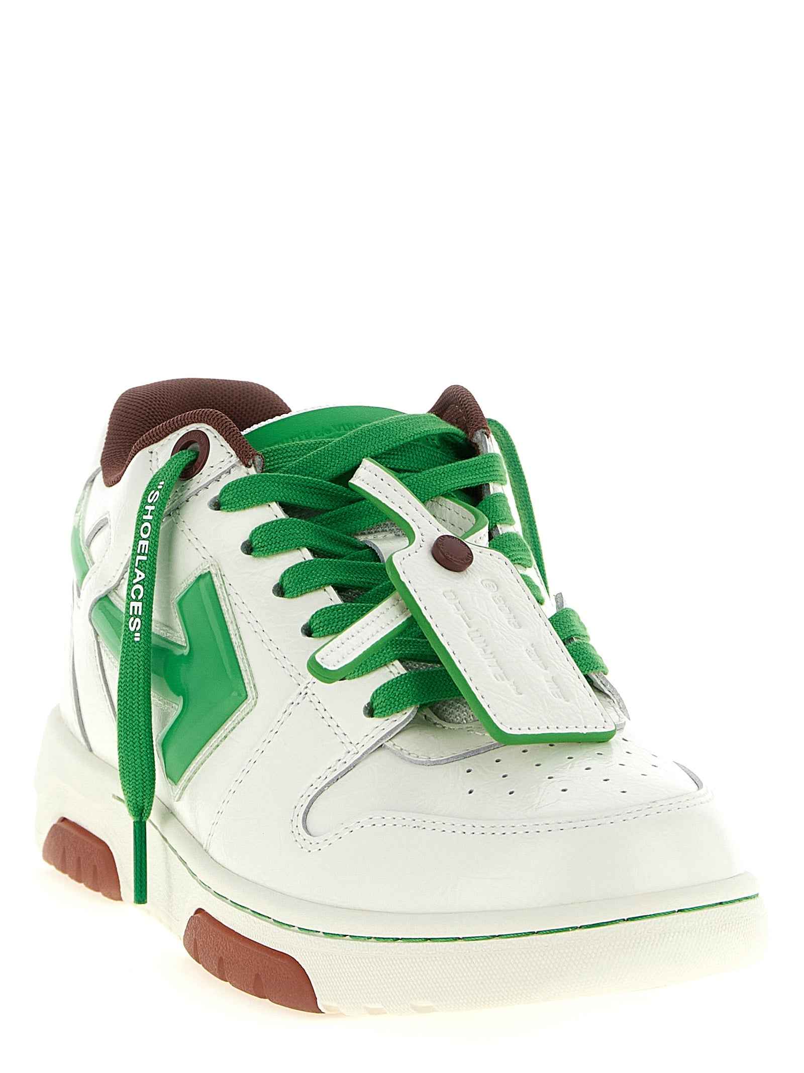 Bicolor Leather Athletic Sneakers
