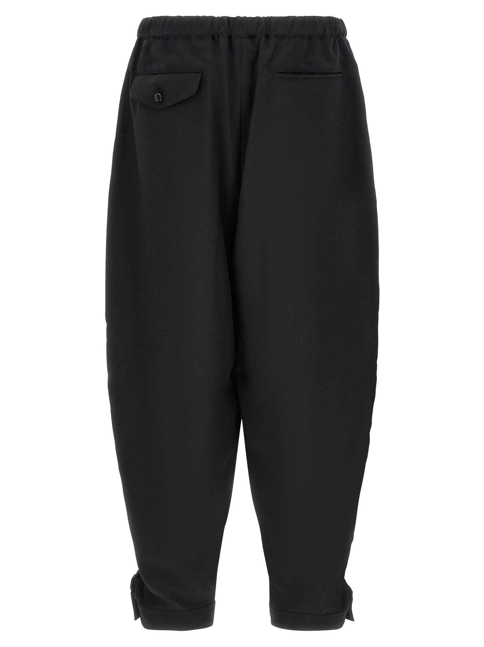 Black Polyester Casual Pants