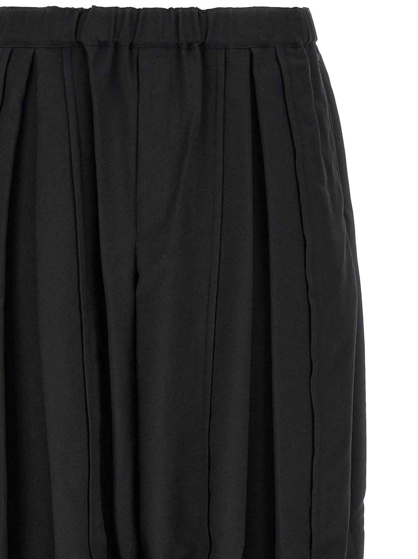 Black Polyester Casual Pants