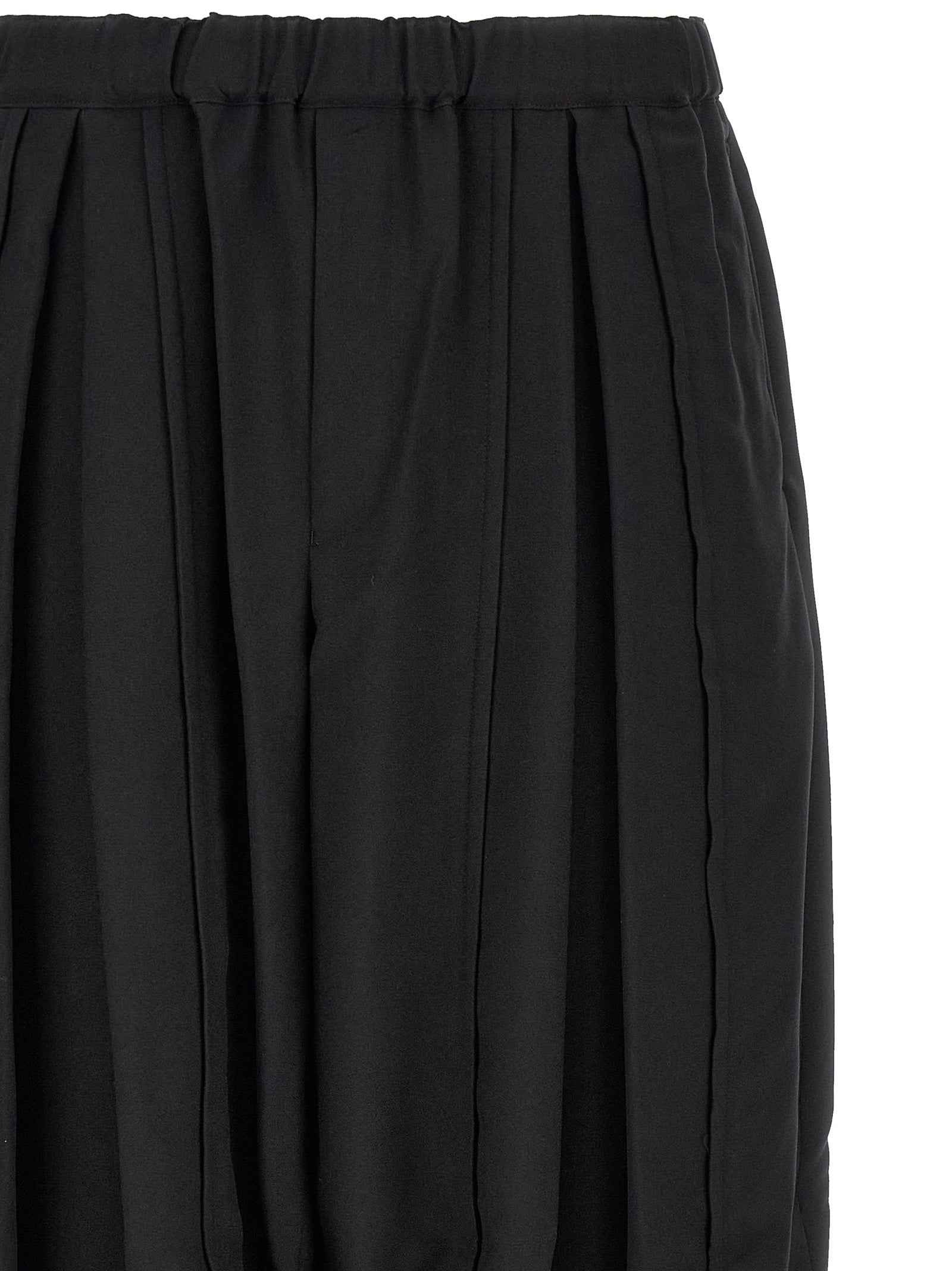 Black Polyester Casual Pants
