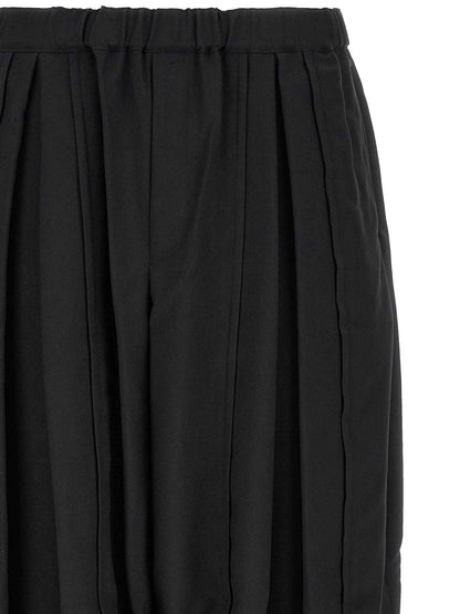 Black Polyester Casual Pants
