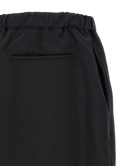 Black Polyester Casual Pants